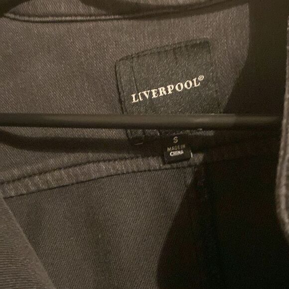 NWT Liverpool Jeans Spring Black Denim Jean Moto Jacket - Picture 6 of 7